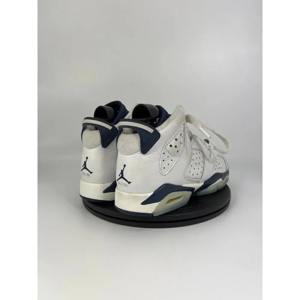 Nike Air Jordan 6 Retro 'Midnight Navy' Basketball Shoes Size 6Y White Blue_4
